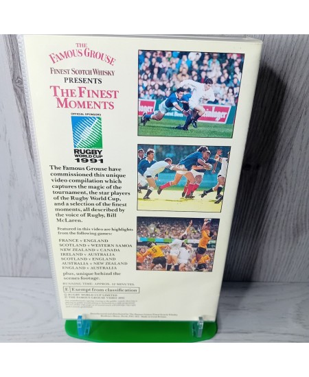 THE FAMOUS GROUSE THE FINEST MOMENTS RUGBY WORLD CUP VHS - RARE RETRO NEW !!