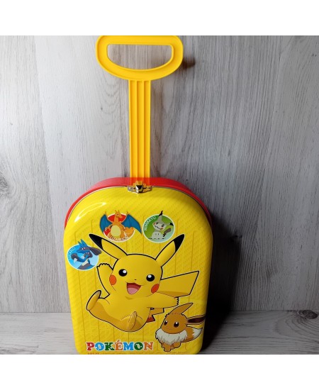 POKEMON LOTTE KIDS LUNCH BOX ON WHEELS Nintendo Tokyo Japan Vintage 1998 - TIN