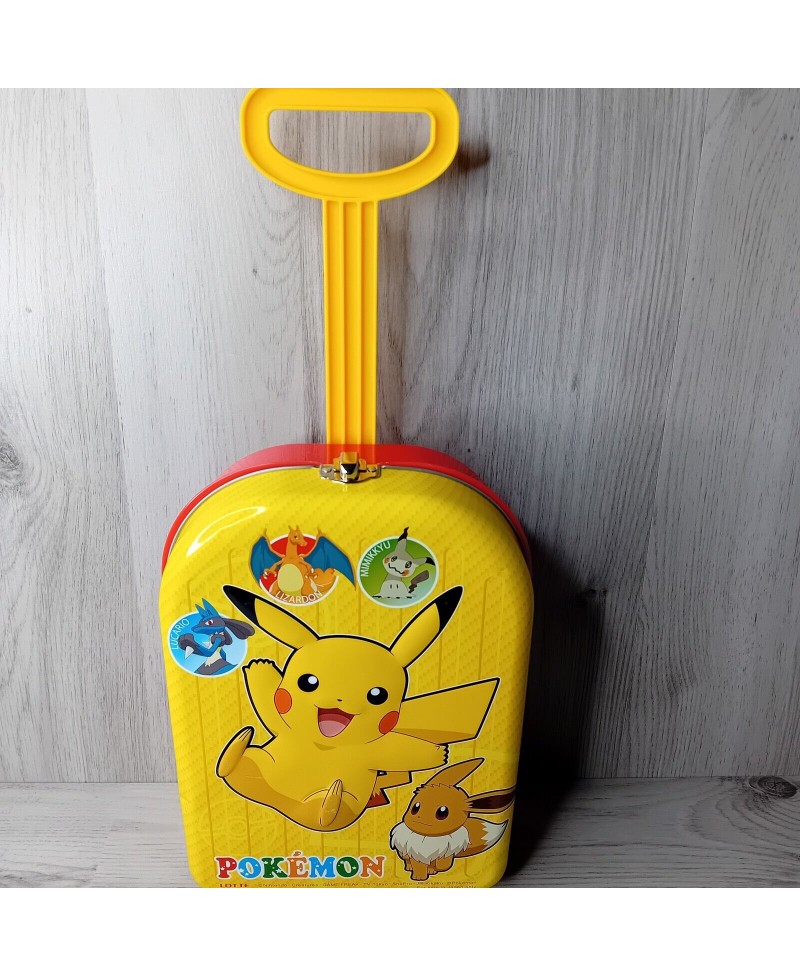 POKEMON LOTTE KIDS LUNCH BOX ON WHEELS Nintendo Tokyo Japan Vintage 1998 - TIN