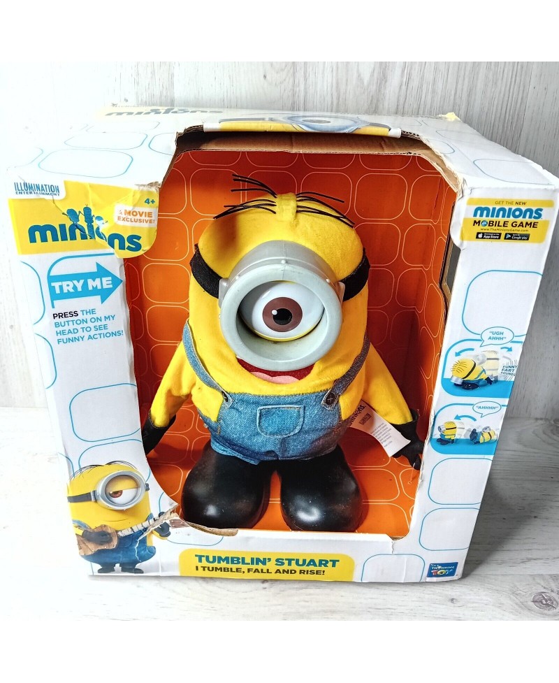 MINIONS TUMBLIN STUART TOY - RARE RETRO KIDS ITEM - NEW IN BOX - THINKWAY TOYS