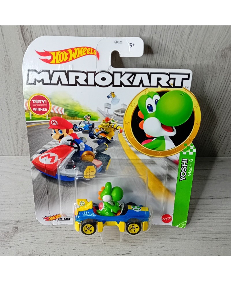 HOT WHEELS MARIO KART YOSHI MACH 8 - NEW SEALED 2020 RARE TOY