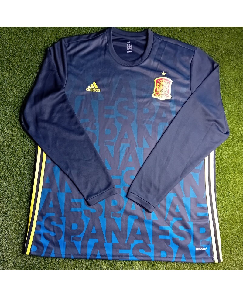 SPAIN ADIDAS MENS 2XL 2015 LONG SLEEVE FOOTBALL JERSEY - RARE RETRO SOCCER TOP