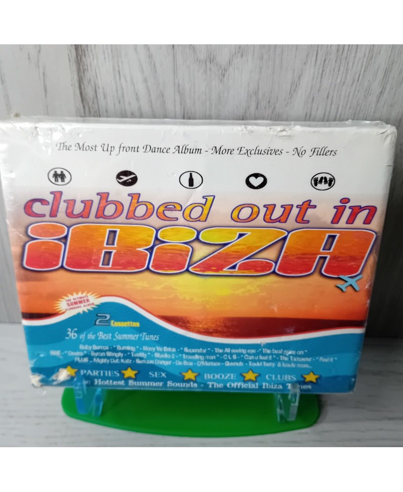 CLUBBED OUT IN IBIZA CASSETTE TAPE ALBUM - RARE, NEW SEALED 2 TAPES