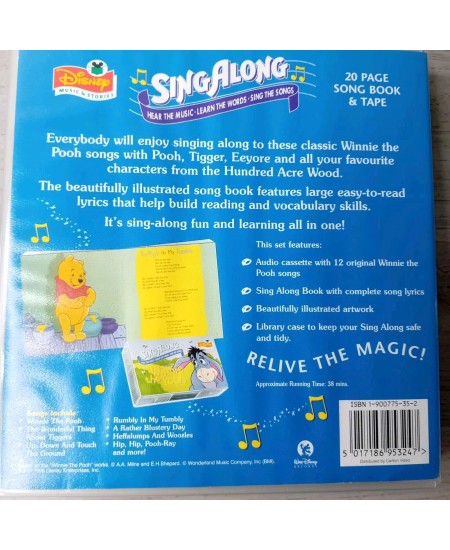 WINNIE THE POOH SING A LONG SONG BOOK & TAPE - RARE RETRO 1999