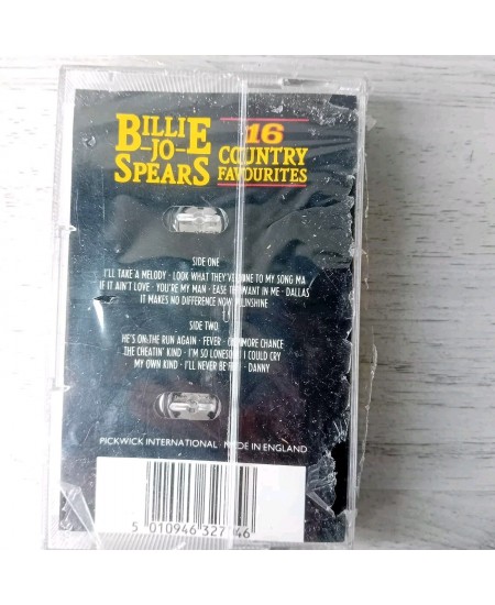 BILLIE JO SPEARS 16 COUNTRY FAVOURITES CASSETTE TAPE - RARE RETRO - NEW SEALED,,