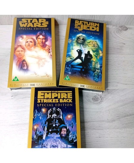 STAR WARS TRILOGY SPECIAL EDITION GOLD VHS - RARE RETRO MOVIE FILM