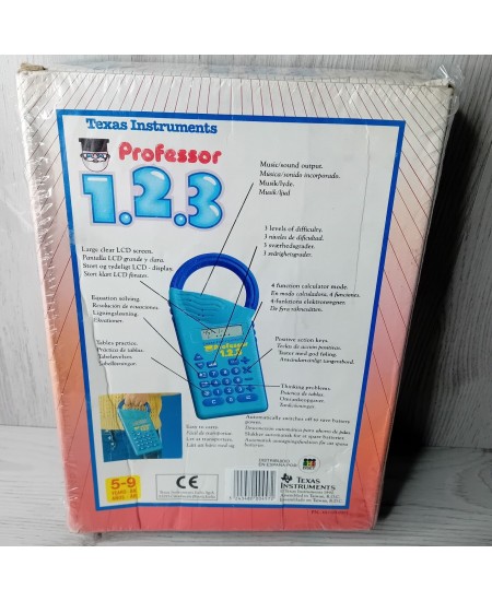 TEXAS INSTRUMENTS PEOFESSOR 1.2.3 KIDS CALCULATOR TOY - RARE 1990 - NEW SEALED