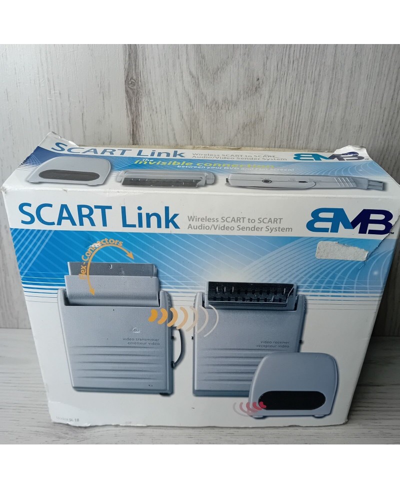 SCART LINK WIRLESS SCART TO SCART AUDIO VIDEO SENDER SYSTEM - NEW IN BOX - RARE