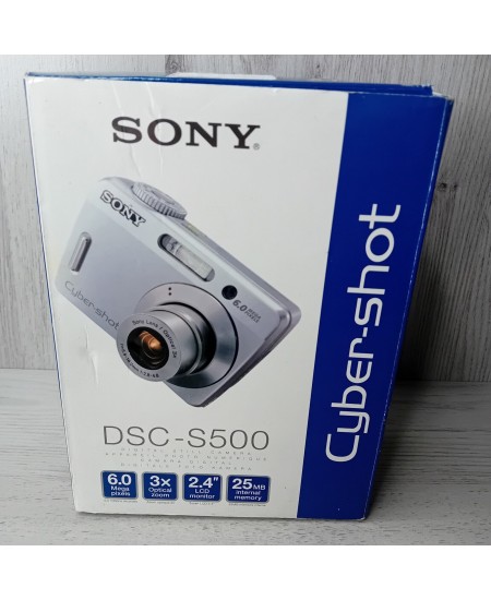 SONY DSC-500 CYBER-SHOT CAMERA IN BOX - TESTED & WORKING - RARE RETRO CAMERA