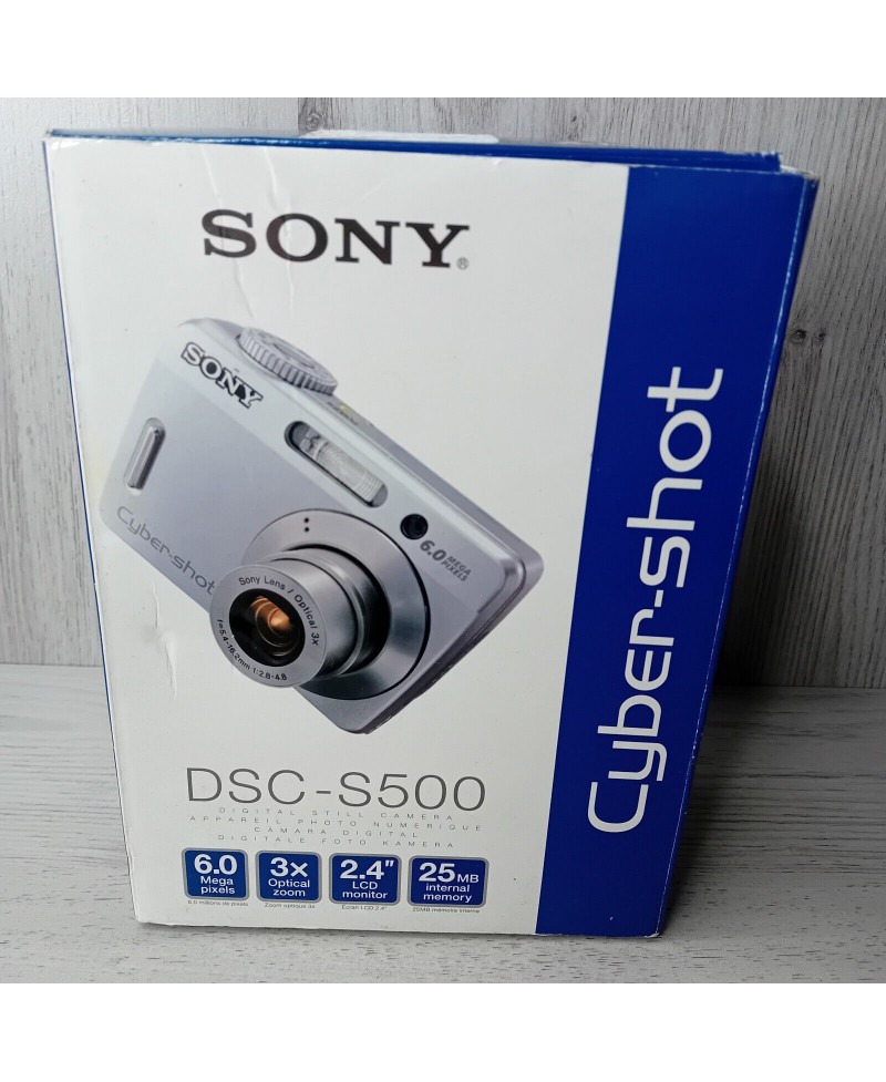 SONY DSC-500 CYBER-SHOT CAMERA IN BOX - TESTED & WORKING - RARE RETRO CAMERA