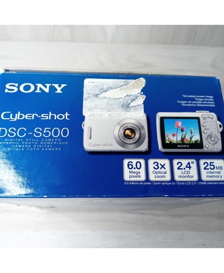 SONY DSC-500 CYBER-SHOT CAMERA IN BOX - TESTED & WORKING - RARE RETRO CAMERA