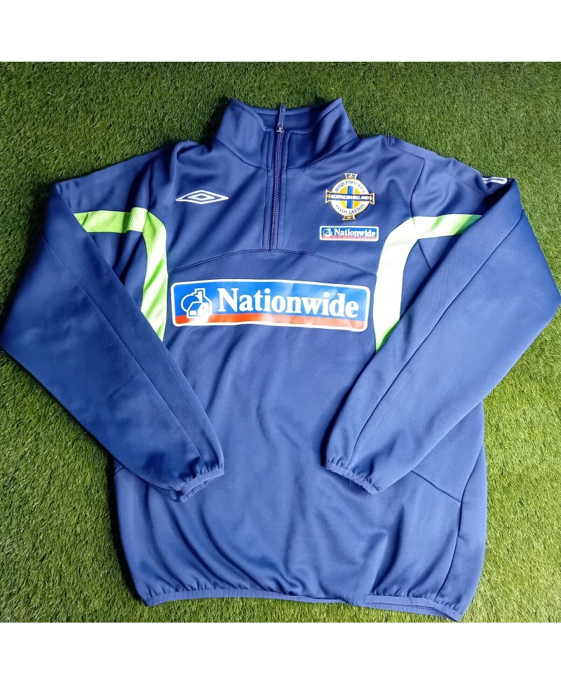 NORTHERN IRELAND UMBRO QUARTER ZIP TRACK TOP 2006 MENS SIZE SMALL - RARE RETRO