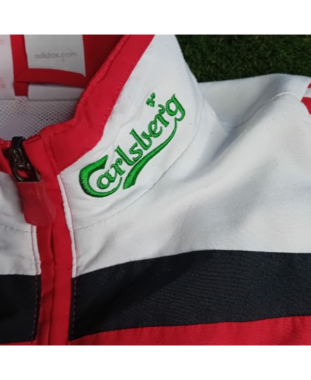 LIVERPOOL FC ADIDAS TRACK TOP 2006 CARLSBERG SIZE 26/28, KIDS 8-10 - RARE RETRO