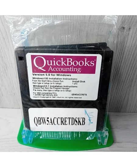 QUICKBOOKS ACCOUNTING VERSION 5 FOR WINDOWS 1997 FLOPPY DISCS 1-5 - BRAND NEW !!