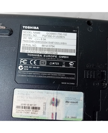 TOSHIBA QOSMIO F50-10Z LAPTOP - NOT TESTED FOR SPARES OR REPAIRS PARTS V.RARE