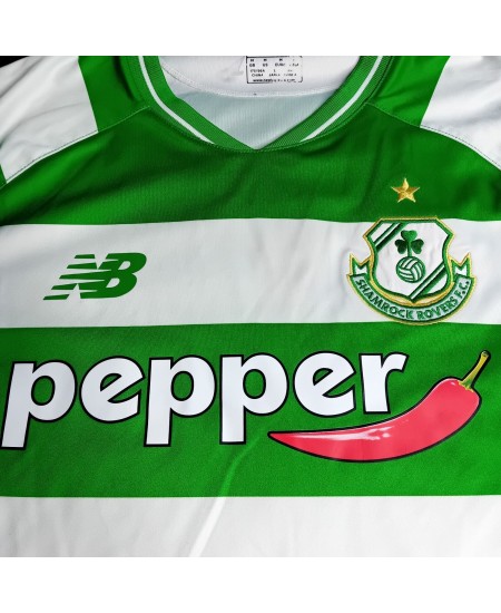 SHAMROCK ROVERS HOME JERSEY NEW BALANCE 2016 MENS MEDIUM - RARE FOOTBALL SHIRT