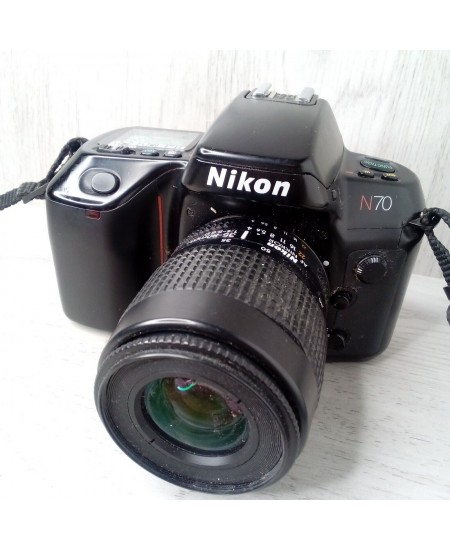 NIKON N70 CAMERA + LENS + STRAP - SPARES OR REPAIRS RETRO VINTAGE