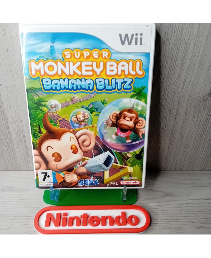 SUPER MONKEY BALL BANANA BLITZ NINTENDO WII GAME - RARE RETRO VINTAGE GAMING