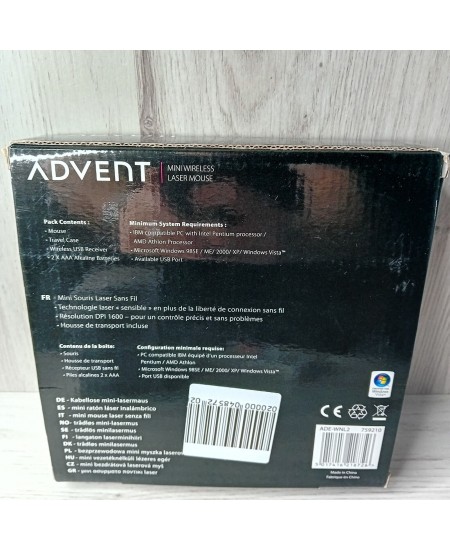 ADVENT MINI WIRELESS MOUSE RARE RETRO VINTAGE DPI 1600 - NEW OPENED BOX