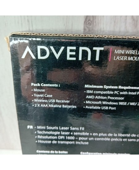 ADVENT MINI WIRELESS MOUSE RARE RETRO VINTAGE DPI 1600 - NEW OPENED BOX